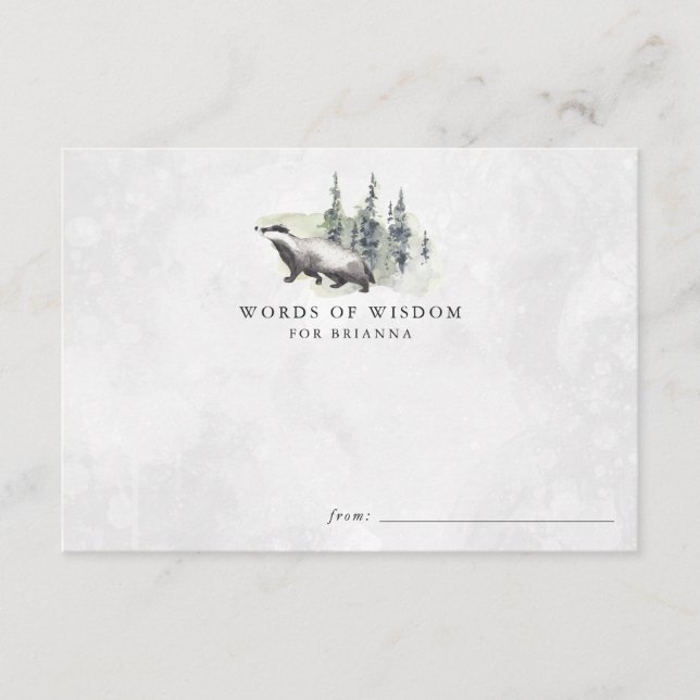 Cartões de Conselhos para Chá de Bebê de Animais d (Frente)