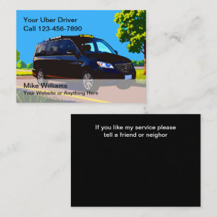 Cartões de Contato de Motorista Uber para Serviços