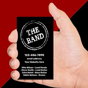 Cartões de Contato de Negócios de Banda de Rock N