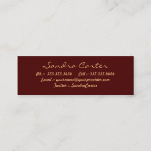 Cartões de Contato Elegante Maroon e Flourados Do