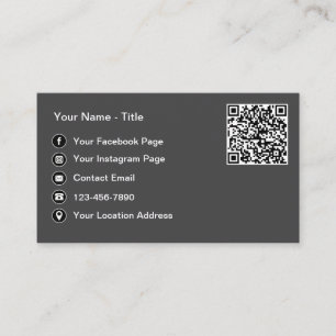 Cartões de Contato Simples de QR Code e Redes Soci