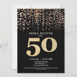 Cartões de convite a 50. Aniversário “Gold "