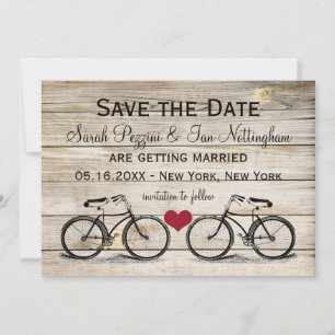 Cartões de Convite de Casamento de Bicicleta Vinta