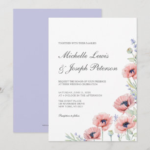 Cartões de Convite de Casamento Floral em Aquarela