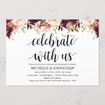 Cartões de Convite de Casamento Pós-Casamento Rúst