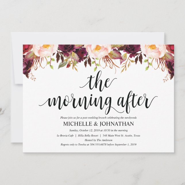 Cartões de Convite de Casamento Pós-Festa Rústicos (Frente)