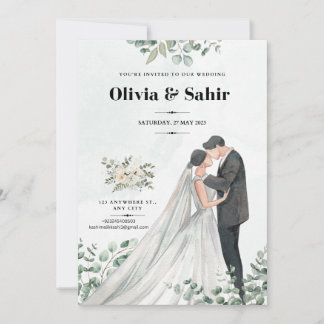 Cartões de convite de casamento Salve a data editá