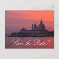 Cartões de Convite de Noivado Pôr do Sol Veneziano