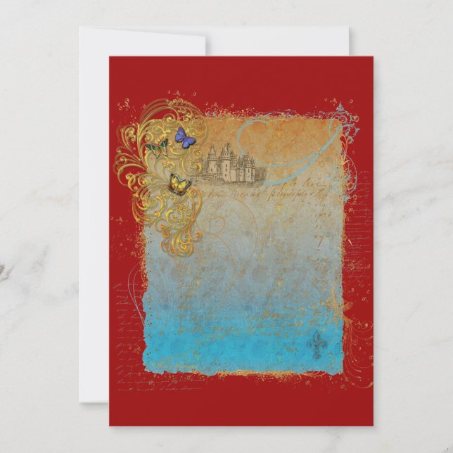 Cartões de Convite do Castelo de Contos de Fadas (Frente)