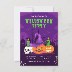 Cartões de convite do Partido Halloween