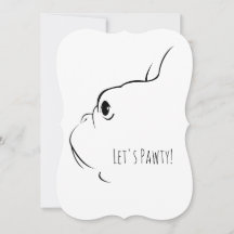 Cartões de Convite Let's Pawty French Bulldog