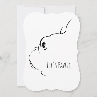 Cartões de Convite Let's Pawty French Bulldog