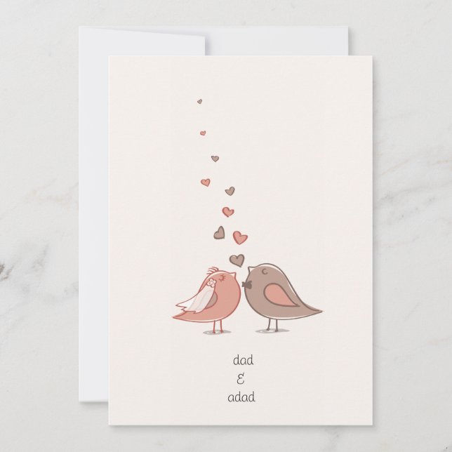 cartões de convite para casamento de aves de amor (Frente)
