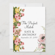 Cartões de Convite para Casamento de Padrão Floral