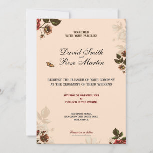 Cartões de Convite para Casamento Elegante para o