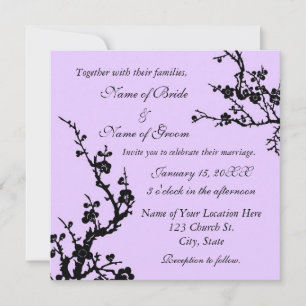 Cartões de Convite para Casamento Floral Preto e 