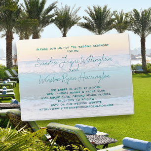 Cartões de Convite para Casamento Magnético Beach