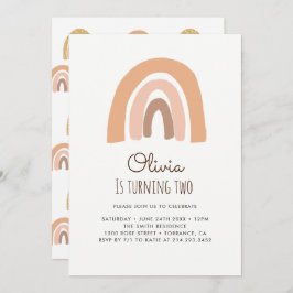 Cartões de Convite para segundo aniversário Arco-Í