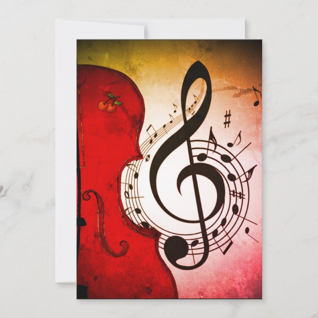 CARTÕES DE CONVITE ROCKABILLY PARA VIOLINO/VIOLONC (Frente)