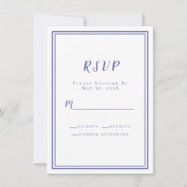 Cartões de Convite RSVP Casamento Chic Azul Periwi