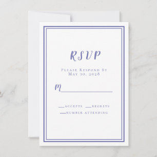 Cartões de Convite RSVP Casamento Chic Azul Periwi