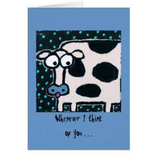 cartões de cora lunáticos da vaca