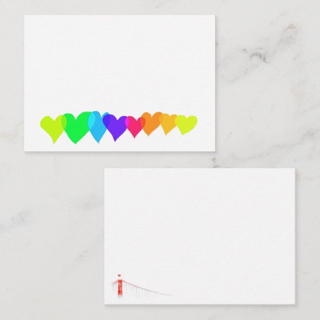 Cartões de coração (Frente/Verso)