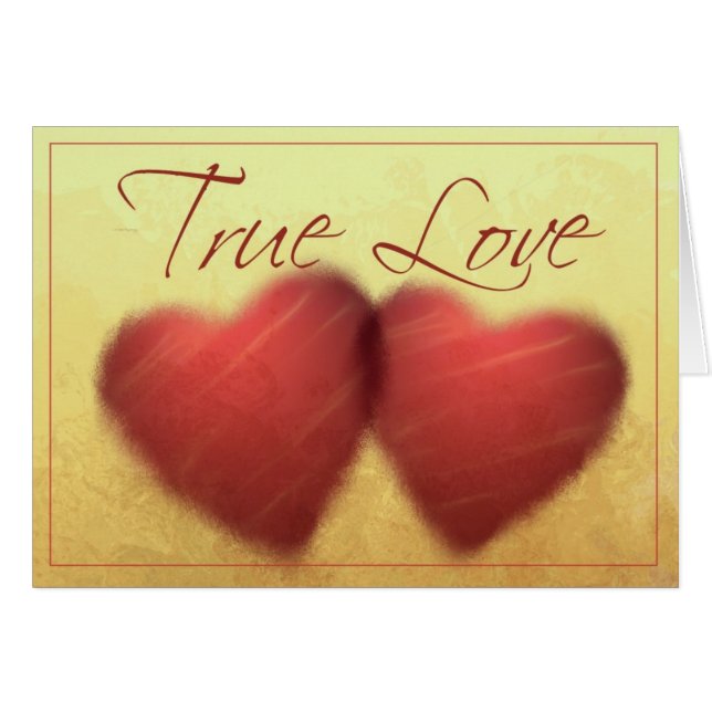 Cartões de coração de amor verdadeiro (Frente Horizontal)