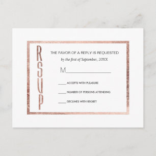 Cartões de correio RSVP Dourado do Rosa Chic Faux