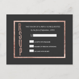 Cartões de correio RSVP Dourado do Rosa Chic Faux