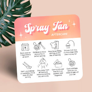 Cartões de Cuidados Pós Bronzeamento Spray Trendy