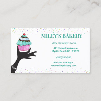 Cartões de Cupcake para empresas de padaria
