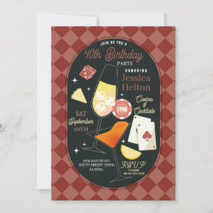 Cartões de Dados de Aniversário de Cocktail de Cas