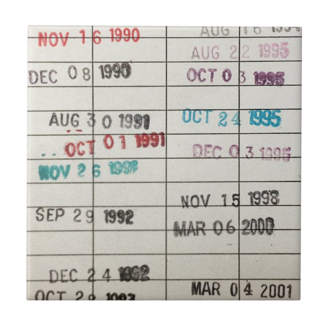 Cartões de data aprazada da biblioteca do vintage (Frente)