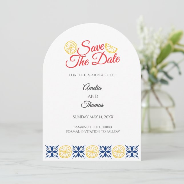 Cartões de data de casamento minimalistas clássico (Em pé/Frente)