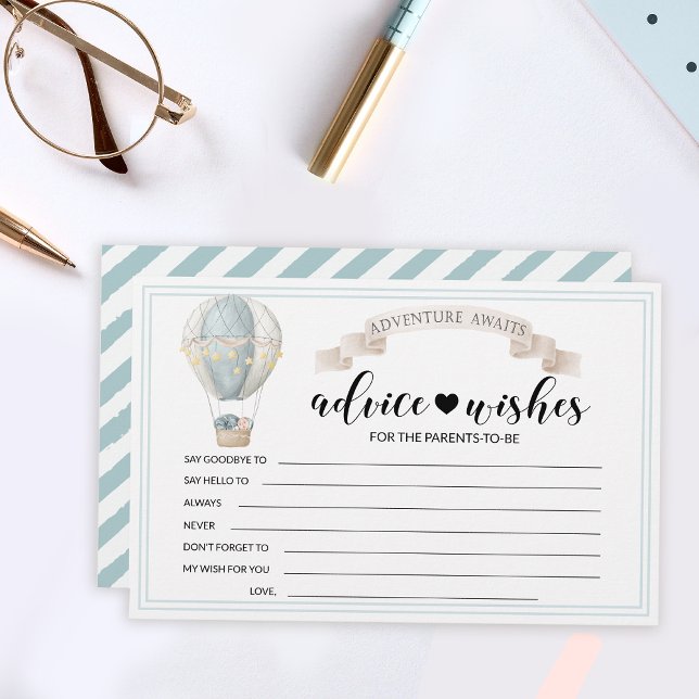 Cartões de desejos de chás de fraldas de balões de (Criador carregado)