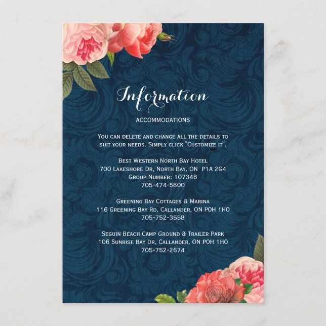 Cartões de detalhe corais românticos de Peonie (Frente)