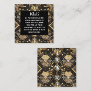 Cartões de Detalhes de Casamento Art Deco