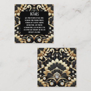 Cartões de Detalhes de Casamento Art Deco