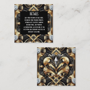 Cartões de Detalhes de Casamento Art Deco