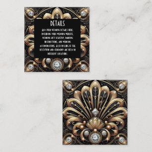 Cartões de Detalhes de Casamento Art Deco