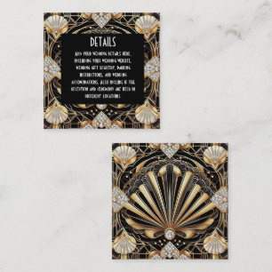 Cartões de Detalhes de Casamento Art Deco