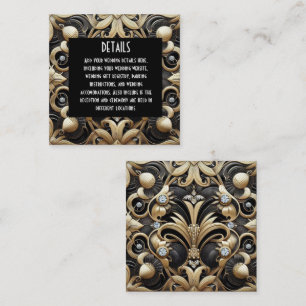 Cartões de Detalhes de Casamento Art Deco