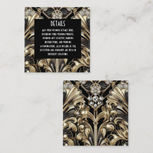 Cartões de Detalhes de Casamento Art Deco