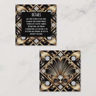 Cartões de Detalhes de Casamento Art Deco