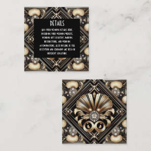 Cartões de Detalhes de Casamento Art Deco