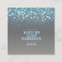 Cartões de detalhes de casamento azul cinza champa