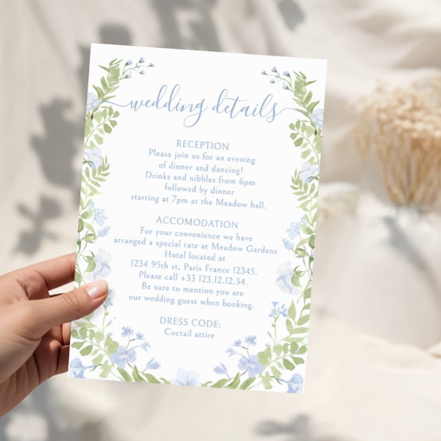 Cartões de Detalhes de Casamento Boho Chic com Flo (Criador carregado)