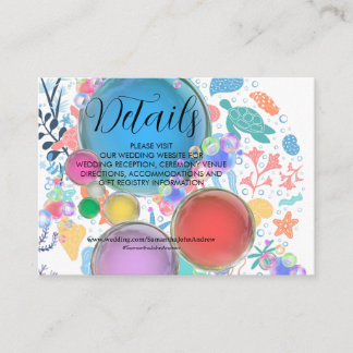 Cartões de Detalhes de Casamento debaixo d'Água