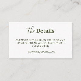 Cartões de Detalhes de Casamento Elegantes e Moder